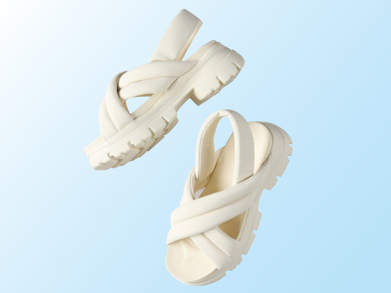 クロスベルト厚底サンダル